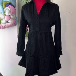 En Saison Black Button-Up Dress